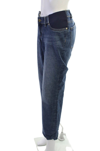 DL1961 Women High Rise Cropped Tapered Dark Blue Maternity Jeans Size 28