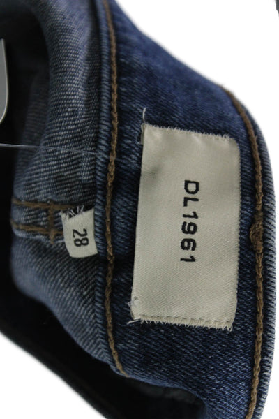 DL1961 Women High Rise Cropped Tapered Dark Blue Maternity Jeans Size 28