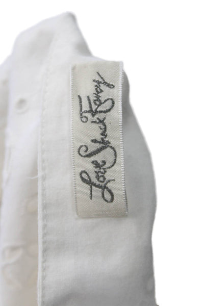 Love Shack Fancy Womens White Mini Sundress V Neck Zip Cotton Boho Size 2
