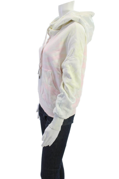 NSF Womens Pullover Hoodie White High Neck Cotton Long Sleeve Size XS