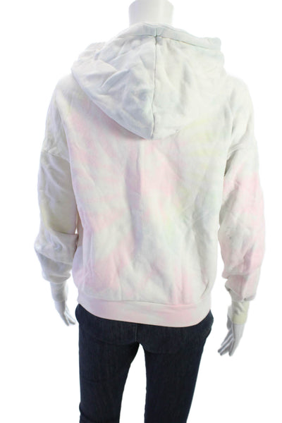 NSF Womens Pullover Hoodie White High Neck Cotton Long Sleeve Size XS