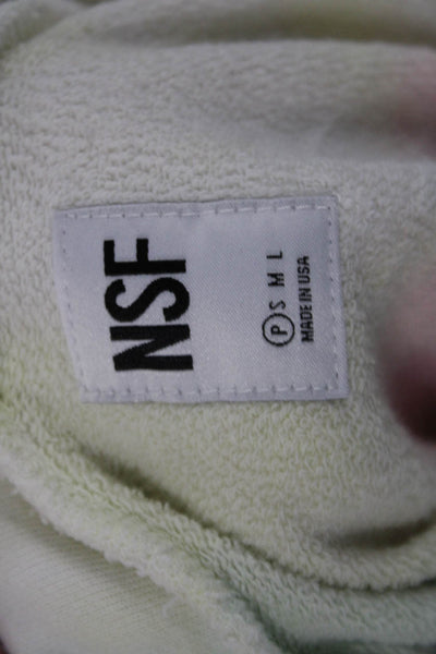NSF Womens Pullover Hoodie White High Neck Cotton Long Sleeve Size XS