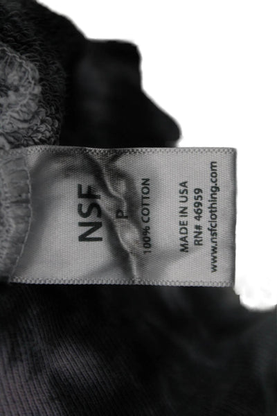 NSF Unisex Pullover Hoodie Black 100% Cotton Drawstring Long Sleeve 90s Size XS