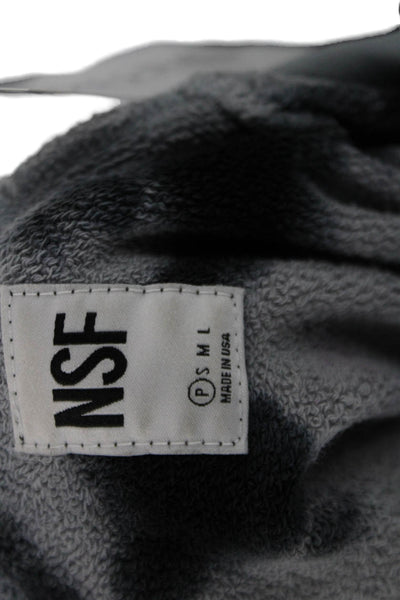 NSF Unisex Pullover Hoodie Black 100% Cotton Drawstring Long Sleeve 90s Size XS