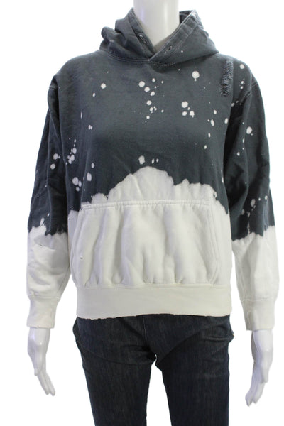La Detresse Unisex Pullover Hoodie Dark Gray Drawstring Cotton Size XS