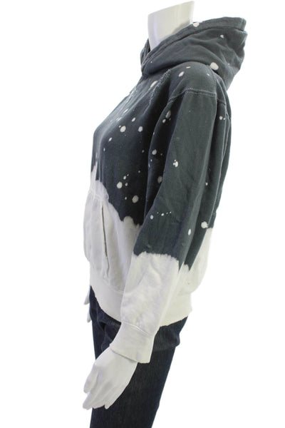 La Detresse Unisex Pullover Hoodie Dark Gray Drawstring Cotton Size XS