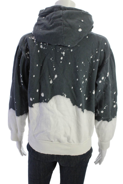 La Detresse Unisex Pullover Hoodie Dark Gray Drawstring Cotton Size XS