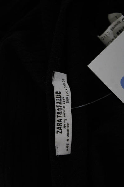 Zara Trafaluc Womens Jumpsuit Black V Neck Sleeveless Cotton Blend Size S