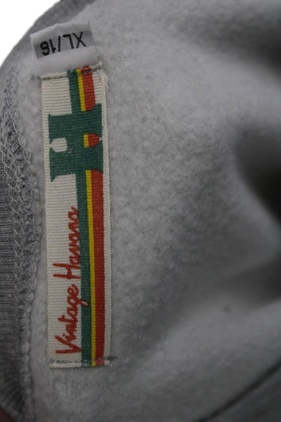 Vintage Havana Childrens Girls Star Applique Sweater Grey Cotton Size 16