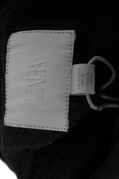 Zara Childens Girls Pullover Hoodie Grey Cotton Size 13-14