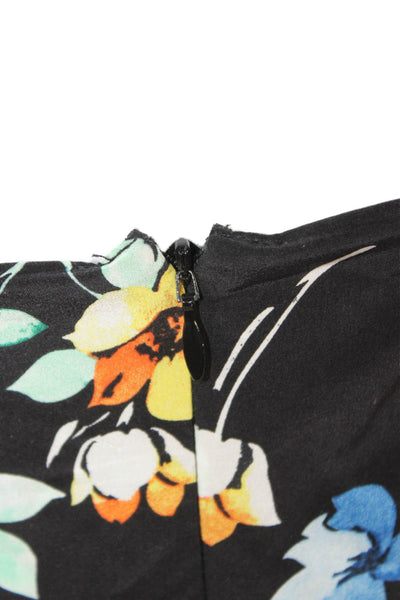 Yumi Kim Womens Black Silk Floral Sleeveless Romper Size M