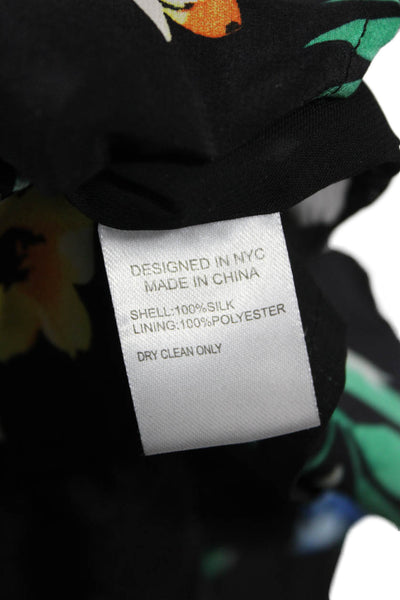 Yumi Kim Womens Black Silk Floral Sleeveless Romper Size M