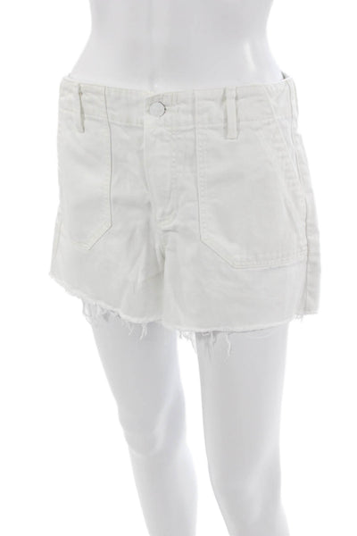Paige Unisex White Beach Shorts Button 60% Cotton 40% Lyocell Size 27