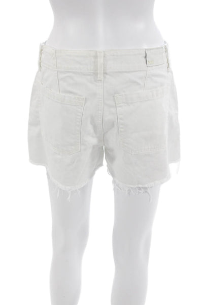 Paige Unisex White Beach Shorts Button 60% Cotton 40% Lyocell Size 27