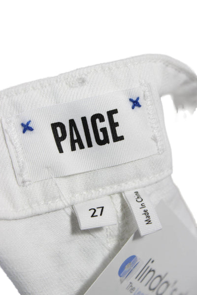 Paige Unisex White Beach Shorts Button 60% Cotton 40% Lyocell Size 27