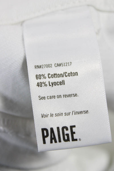 Paige Unisex White Beach Shorts Button 60% Cotton 40% Lyocell Size 27