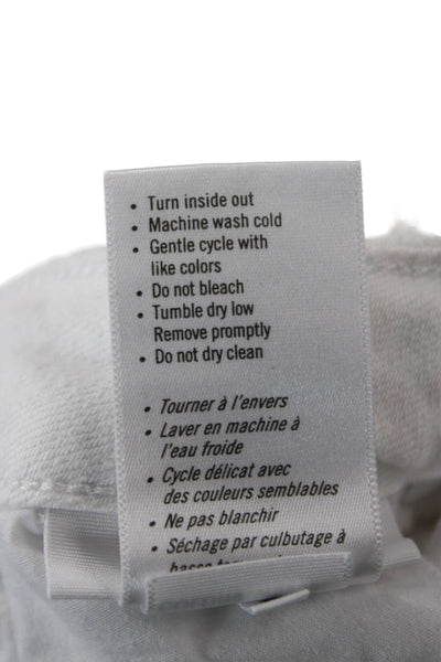 Paige Unisex White Button Front Cotton Blend Beach Shorts Size 28