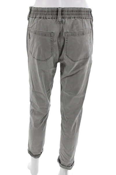 Paige Unisex Gray Ankle Cropped Jogger Pants 98% Lyocell Size 27
