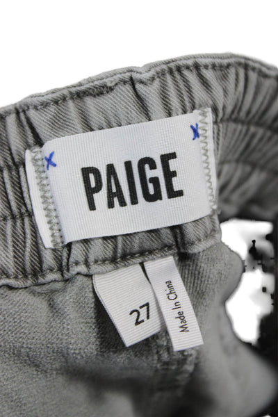 Paige Unisex Gray Ankle Cropped Jogger Pants 98% Lyocell Size 27
