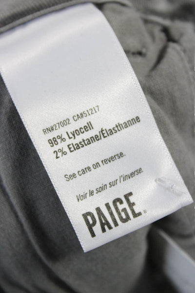 Paige Unisex Gray Ankle Cropped Jogger Pants 98% Lyocell Size 27