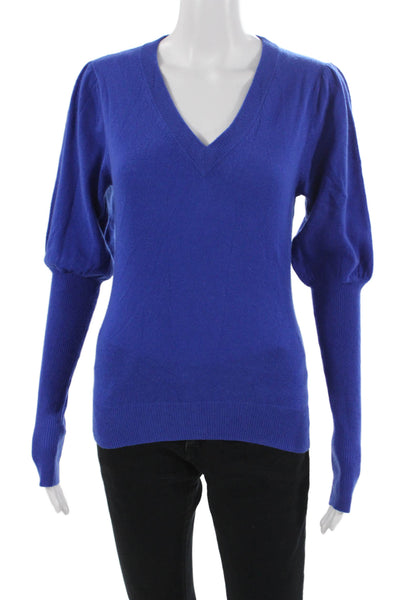 Autumn Cashmere Womens Blue V Neck Long Sleeve Pullover Sweater Size S