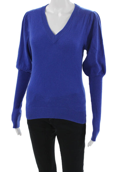 Autumn Cashmere Womens Blue V Neck Long Sleeve Pullover Sweater Size S