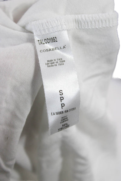 Cosabella Womens White Silk Sleeveless Tank Round Neck Basic Size S