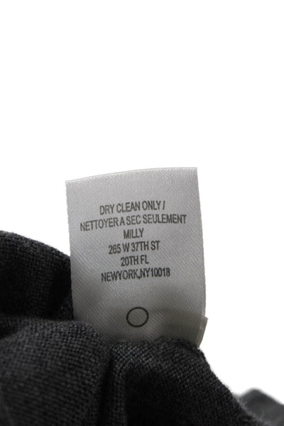 Milly Unisex Gray Merino Wool Square Neck Pullover 3/4 Sleeve Size S