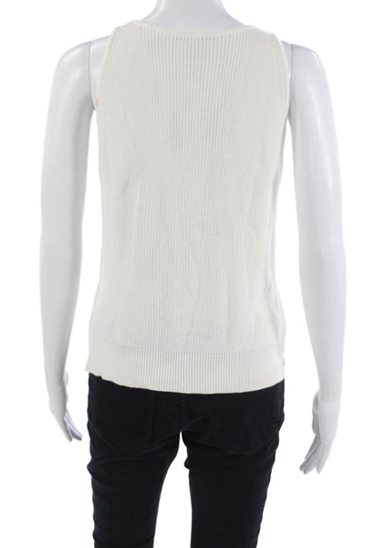 Cotton By Autumn Cashmere Womens White Cotton V-Neck Button Up Camisole Size M