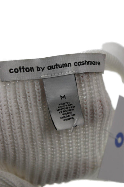 Cotton By Autumn Cashmere Womens White Cotton V-Neck Button Up Camisole Size M