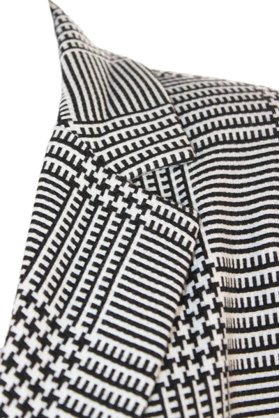 Trina Turk Women Blazer Black Check Collared Button Long Sleeve Size 6