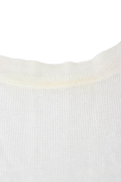 Theory Womens Basic White Short Sleeve Crew Neck T-Shirt Size S