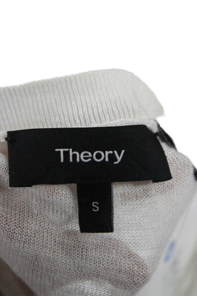 Theory Womens Basic White Short Sleeve Crew Neck T-Shirt Size S