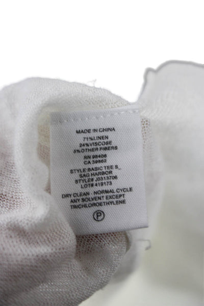 Theory Womens Basic White Short Sleeve Crew Neck T-Shirt Size S