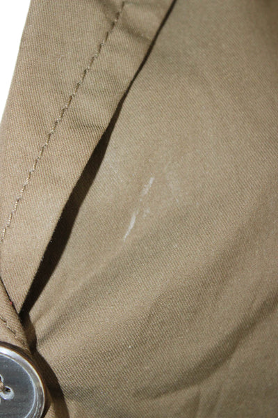 Rene Lezard Womens Brown Army Blazer Collared Button Long Sleeve Size 36