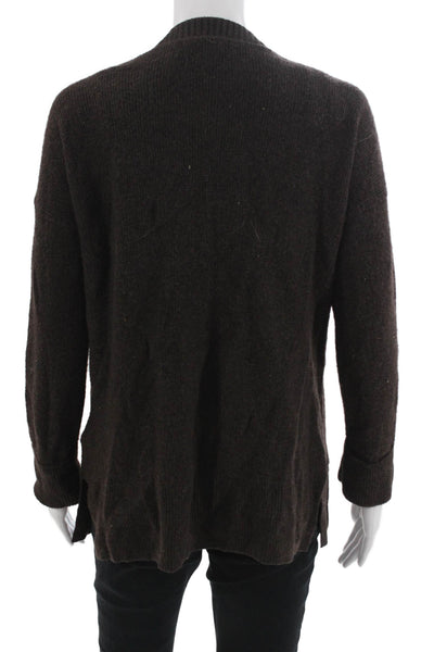 Madewell Unisex Brown V-Neck Long Sleeve Cardigan Button Wool Blend Size S