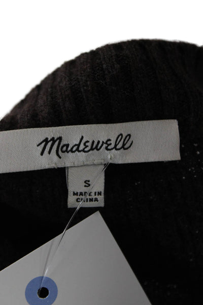 Madewell Unisex Brown V-Neck Long Sleeve Cardigan Button Wool Blend Size S