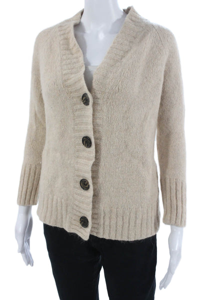 Madewell Unisex Cardigan Beige V-Neck Button Alpaca Blend Size XS