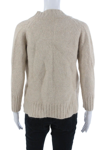 Madewell Unisex Cardigan Beige V-Neck Button Alpaca Blend Size XS