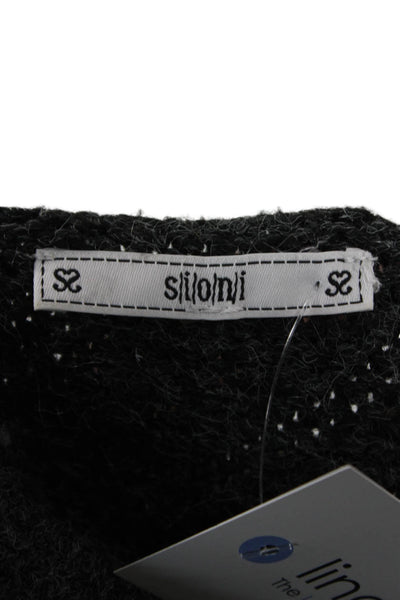 Sioni Women Dark Gray Cashmere Blend Coatigan Long Sleeve Size S