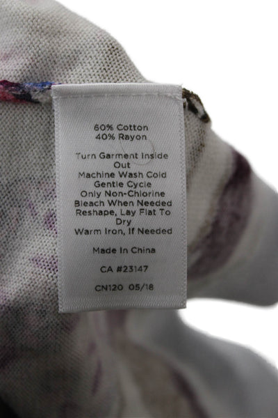 Talbots Unisex Cardigan Multi-Color Graphic Print Button Long Sleeve Size M