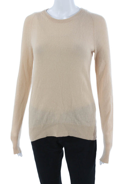 Equipment Femme Womens Beige Pullover Crewneck Cotton Blend Sweater Size XS