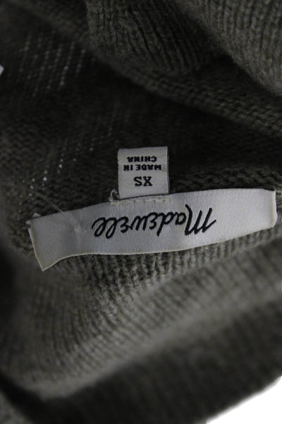 Madewell Unisex Collared Pullover Merino Wool Blend Army Green Sweater Size XS