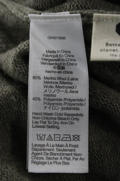 Madewell Unisex Collared Pullover Merino Wool Blend Army Green Sweater Size XS