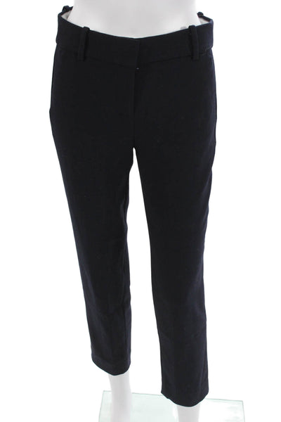 J Crew Womens Cropped Ankle Dress Pants Black Hook & Eye Size 2