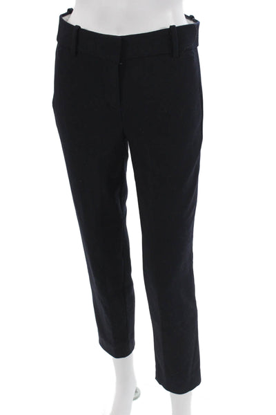 J Crew Womens Cropped Ankle Dress Pants Black Hook & Eye Size 2
