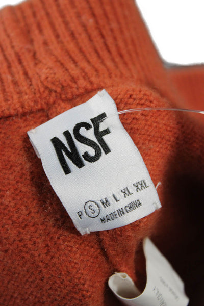 NSF Womens Cropped Sweatpants Orange Wool Blend Solid Bohemian Size S