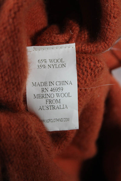 NSF Womens Cropped Sweatpants Orange Wool Blend Solid Bohemian Size S