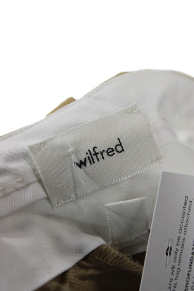 Wilfred Women Cropped Dress Pants Tan Solid Polyester Button Size 2
