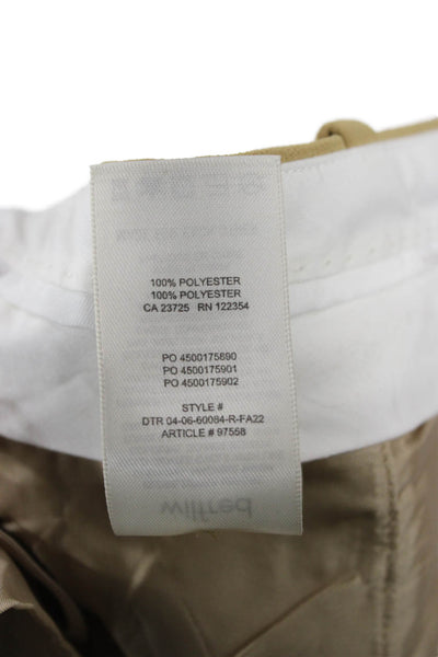 Wilfred Women Cropped Dress Pants Tan Solid Polyester Button Size 2